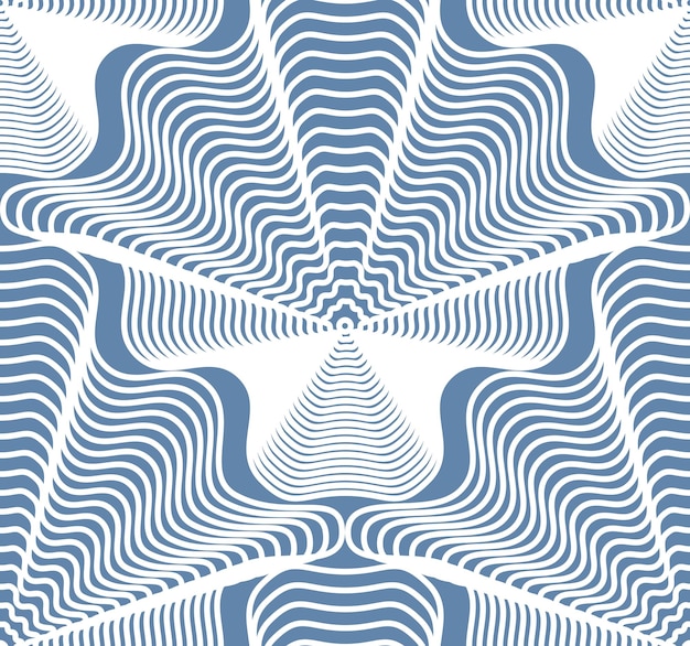 Illusive abstract seamless pattern with geometric figures. Vector symmetric simple backdrop.