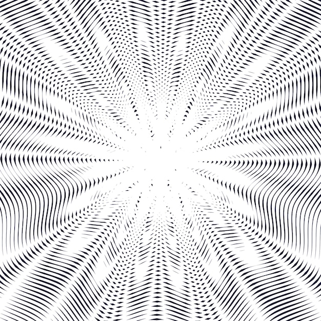 illusive background with black lines, moire style. contrast geometric trance pattern, vector optical backdrop.