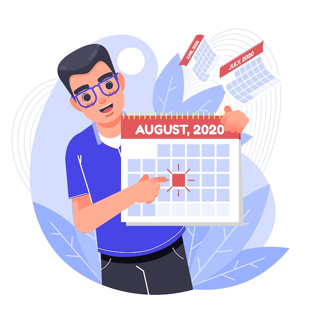 Illustrated appointment booking on calendar