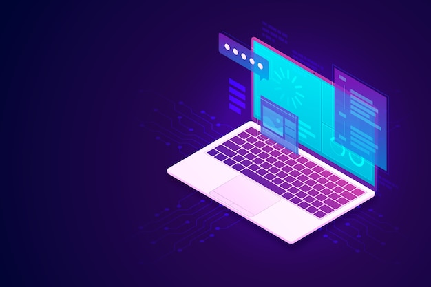 Illustration af bærbar tech-service