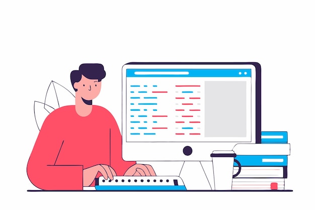 Illustration af programmørkonceptkunst