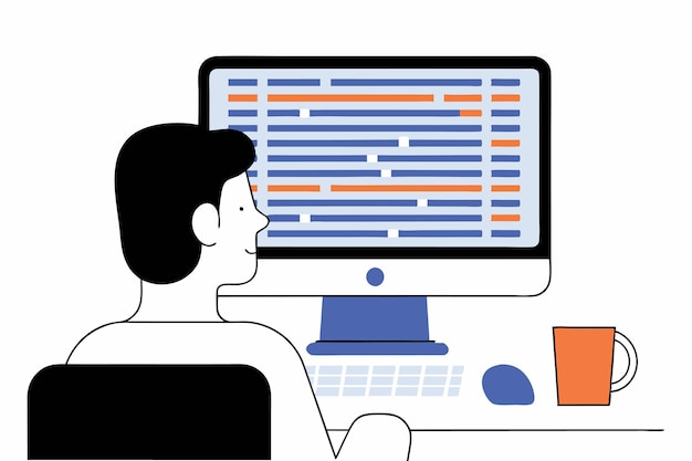 Illustration af programmørkonceptkunst