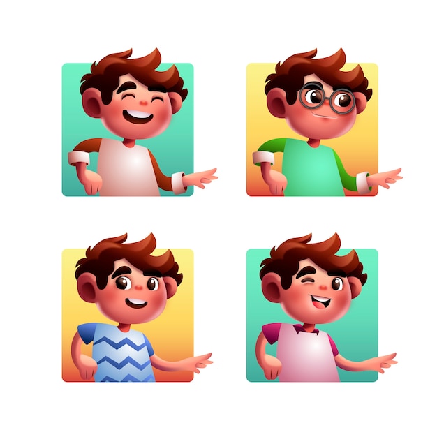 Illustration av en realistisk 3D-avatar-samling