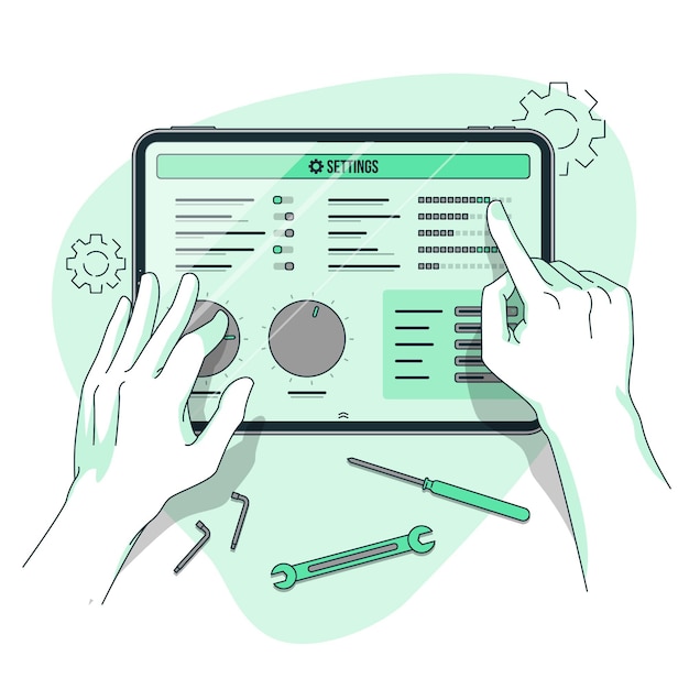 Illustration av inställningskoncept