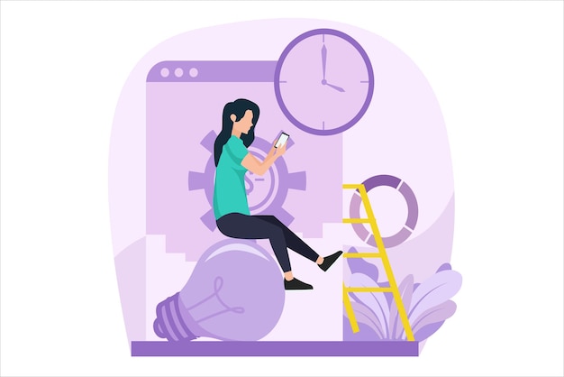 Illustration av platt design för företagsanalys