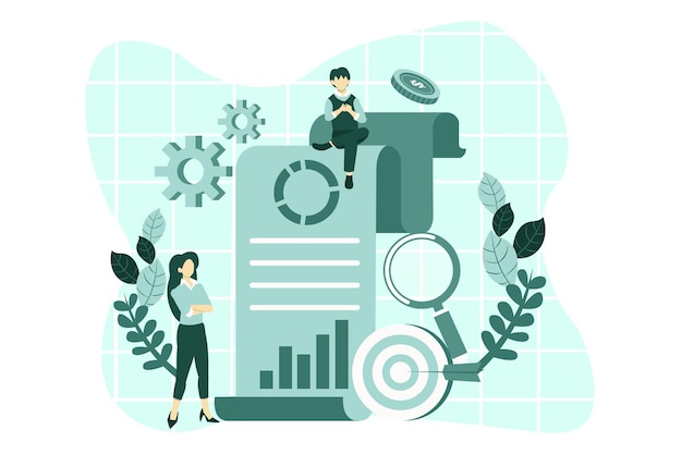 Illustration av platt design för företagsmarknadsföring