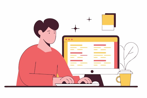 Illustration av programmeringskoncept