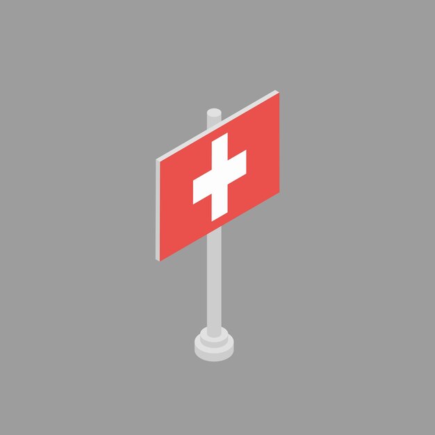 Illustration av Schweiz flaggmall