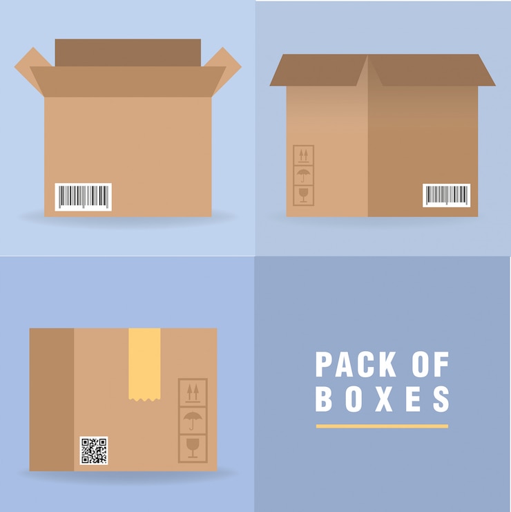 Vektör illustration. cardboard boxes. shipping concept.