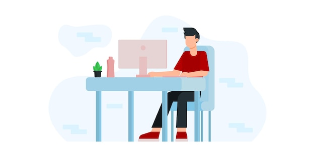   illustration design online education and e-learning at home by webinar training and design for webinar, online video training, tutorial podcast and business coaching concept. work illustration