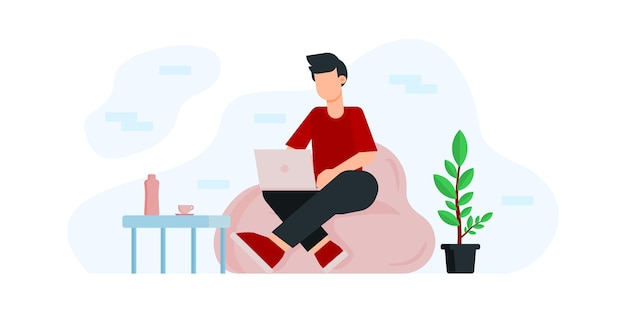  illustration design online education and E-learning at home by webinar training and design for Webinar, online video training, tutorial podcast and business coaching concept. Work illustration