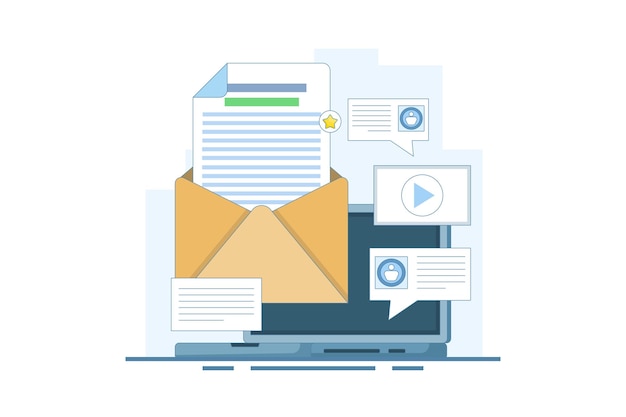 illustration Email Message Concept for customers or Advertising campaign for customer retention
