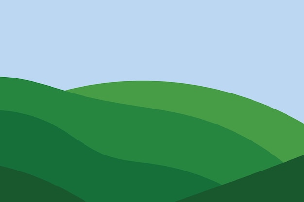 Illustration lawn green landscape unique design with blank background