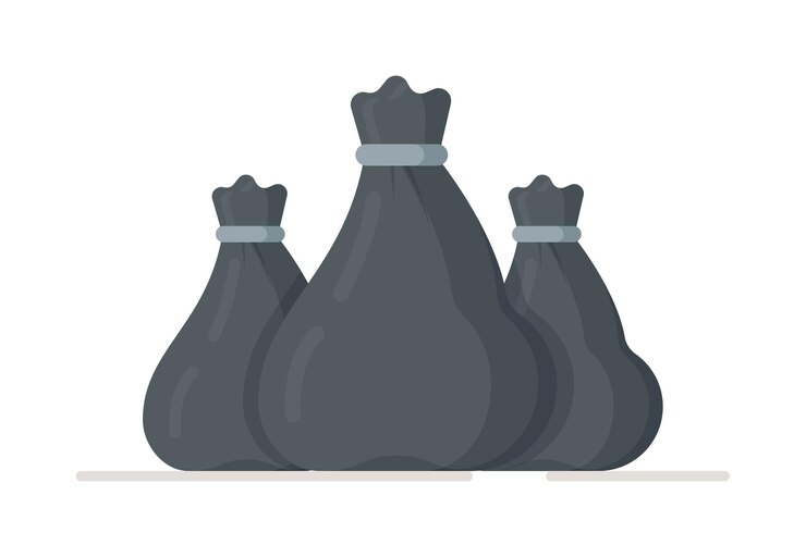 Vektör illustration of black garbage bags