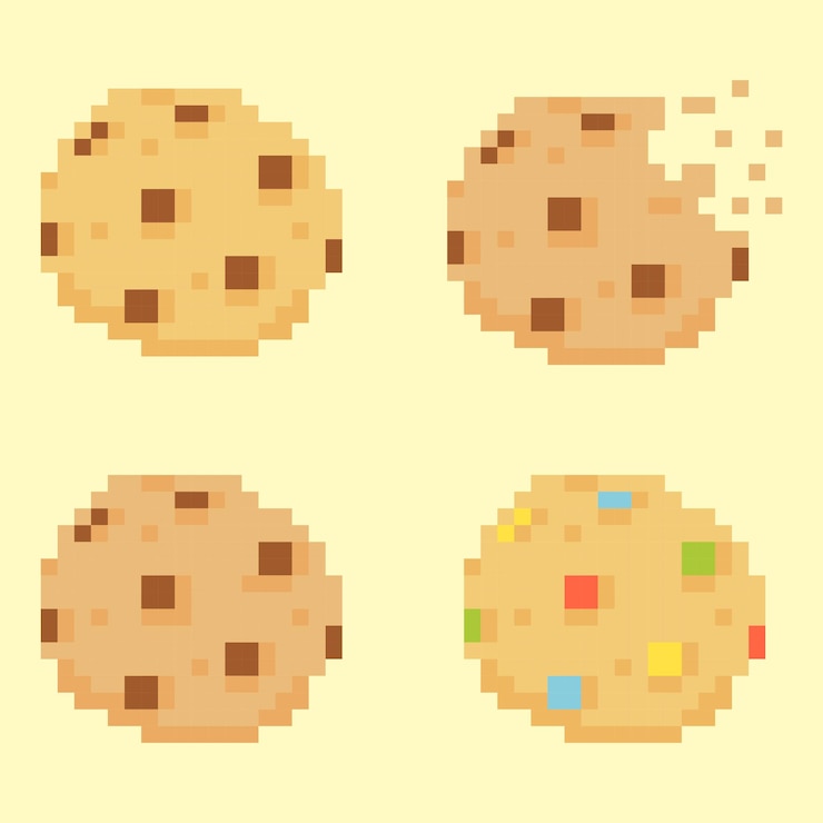 Vektör illustration of pixelated cookies