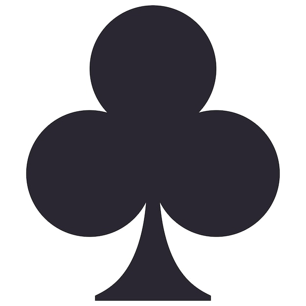 Illustration of playing card clubs symbol isolated on white background