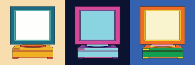 illustration old computer retro unique design