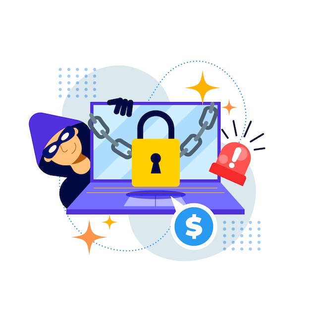 Illustration om ransomware i platt design