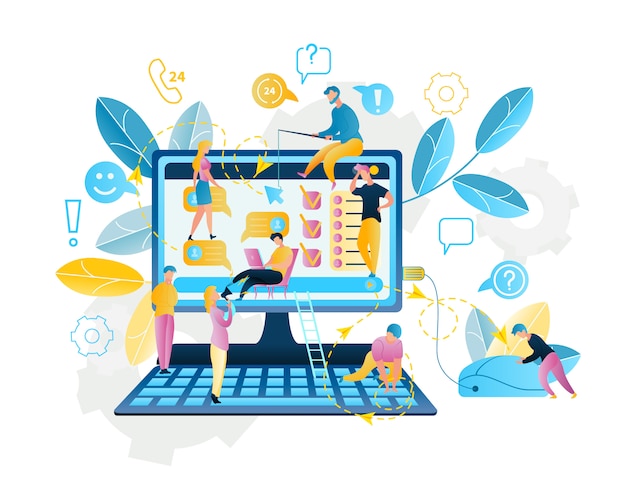 illustration online service shopping in internet