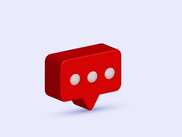illustration realistic red bubble chat message icon modern style 3d creative isolated on background