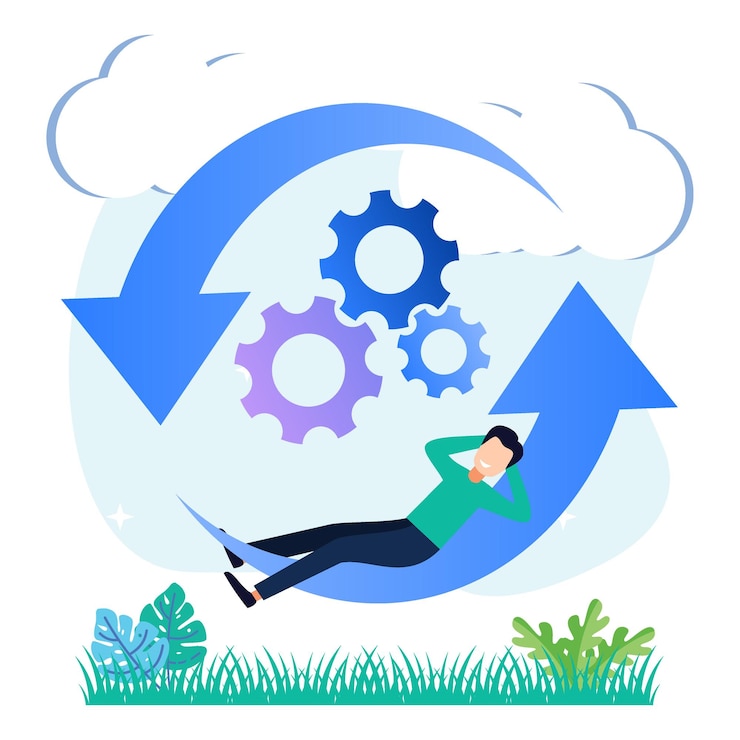 Vektor illustration vector graphic cartoon character of dynamic job success