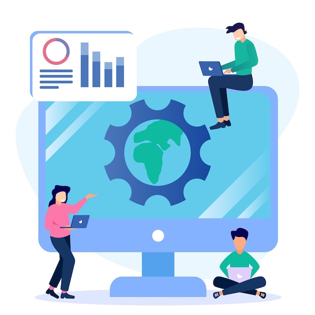 Illustration vector graphic cartoon character of international financial growth