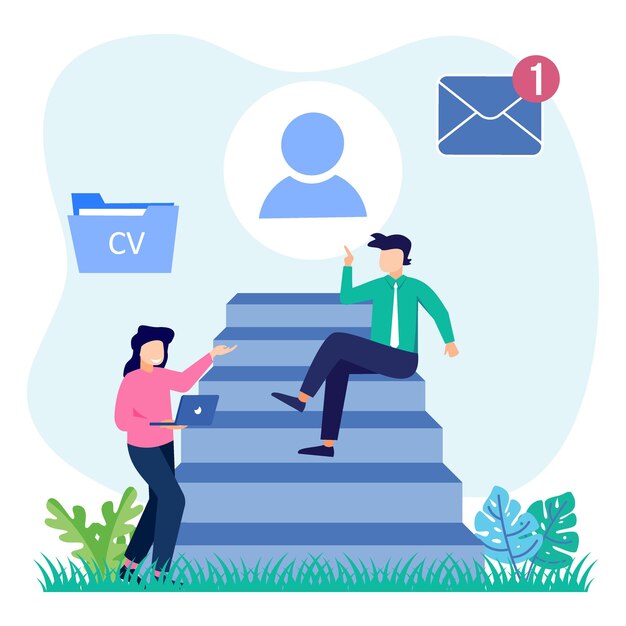 Illustration vector graphic cartoon character of job applicant