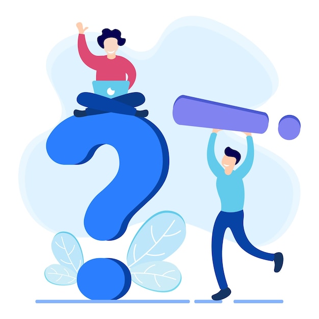 illustration vector graphic cartoon character of question and answer