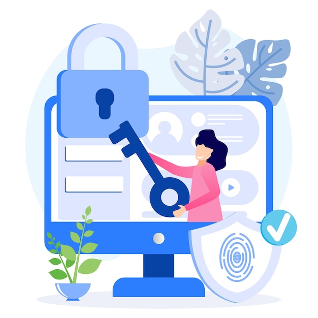 Illustration vektor grafisk tegneseriefigur af databeskyttelse