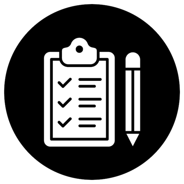 Illustrationsdesign med tjekliste-vektorikon
