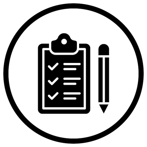 Illustrationsdesign med tjekliste-vektorikon