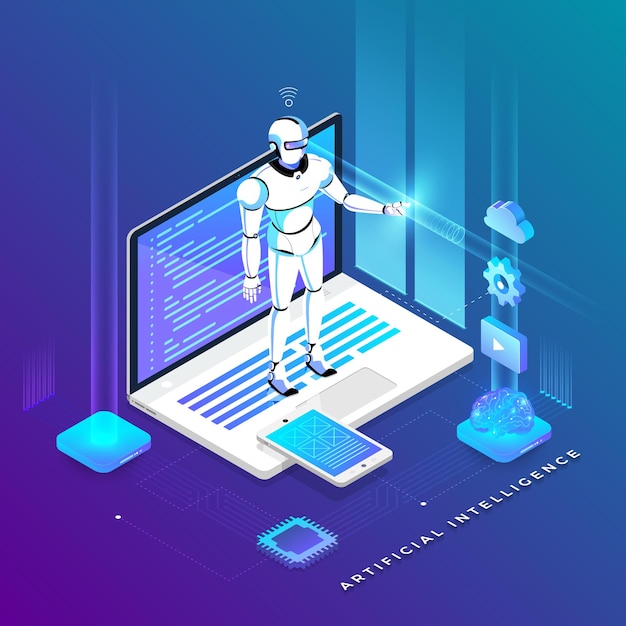 Illustrationskoncept artificiell intelligens AI
