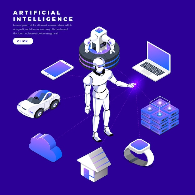 Illustrationskoncept artificiell intelligens AI