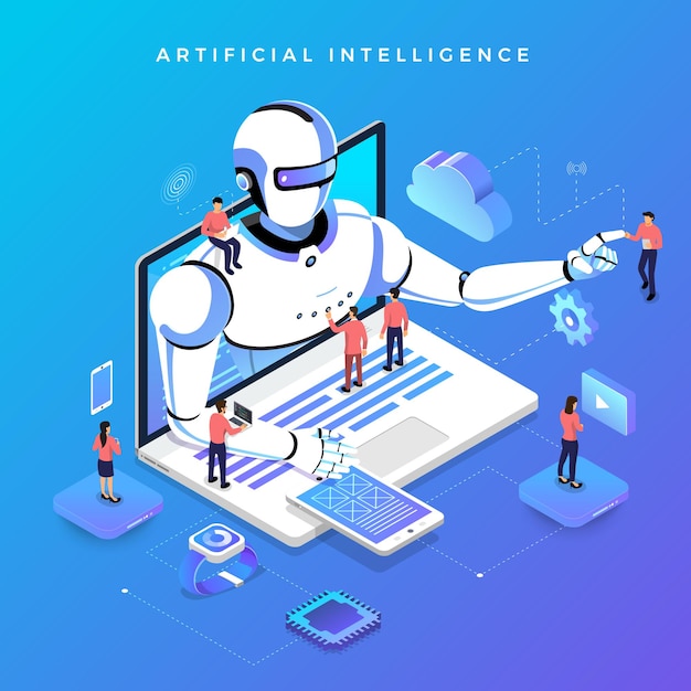 Illustrationskoncept – kunstig intelligens AI