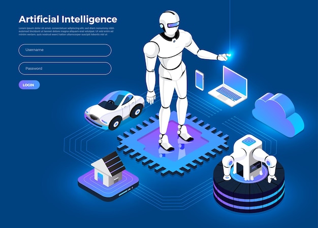 Illustrationskoncept – kunstig intelligens AI