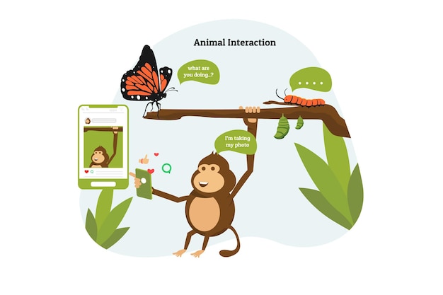 ilustration of interaction on animal activity