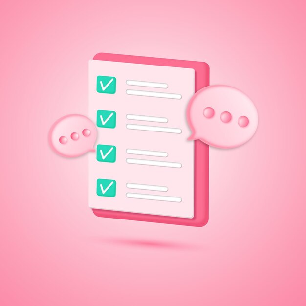 Image of 3D paper tablet on pink background