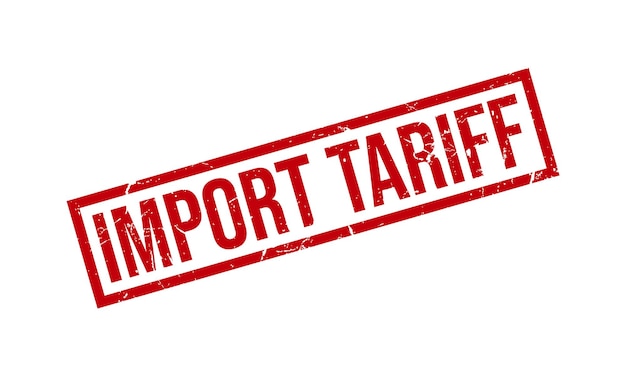 import tariff rubber stamp seal vector