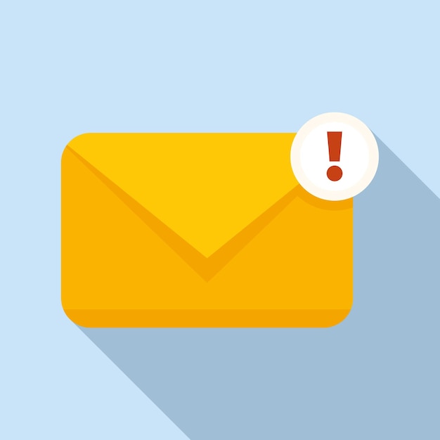 Important mail icon flat vector Office work Courier late