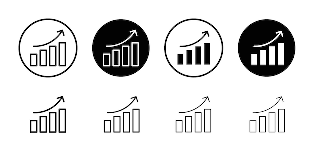 Increase chart icon linear logo isolated