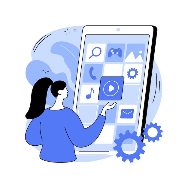 Indbygget mobilapp abstrakt koncept vektorillustration