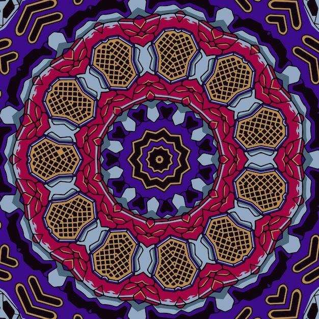 Indian tribe seamless ethnic design Colorful mandala pattern