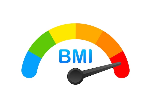 Indikator bmi on white background. Chart concept. Vector icon.
