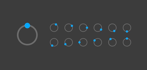 Indlæser bufferikon-spinner-spritearkrotation til webspil-UI-design