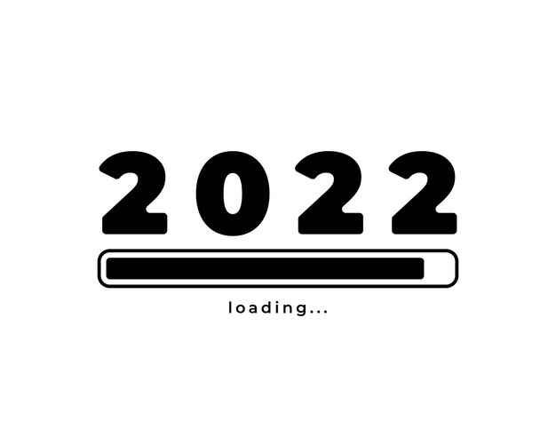 Indlæsningslinje til 2022 målplanlægning forretningskoncept vektorillustration til grafisk design flad stil