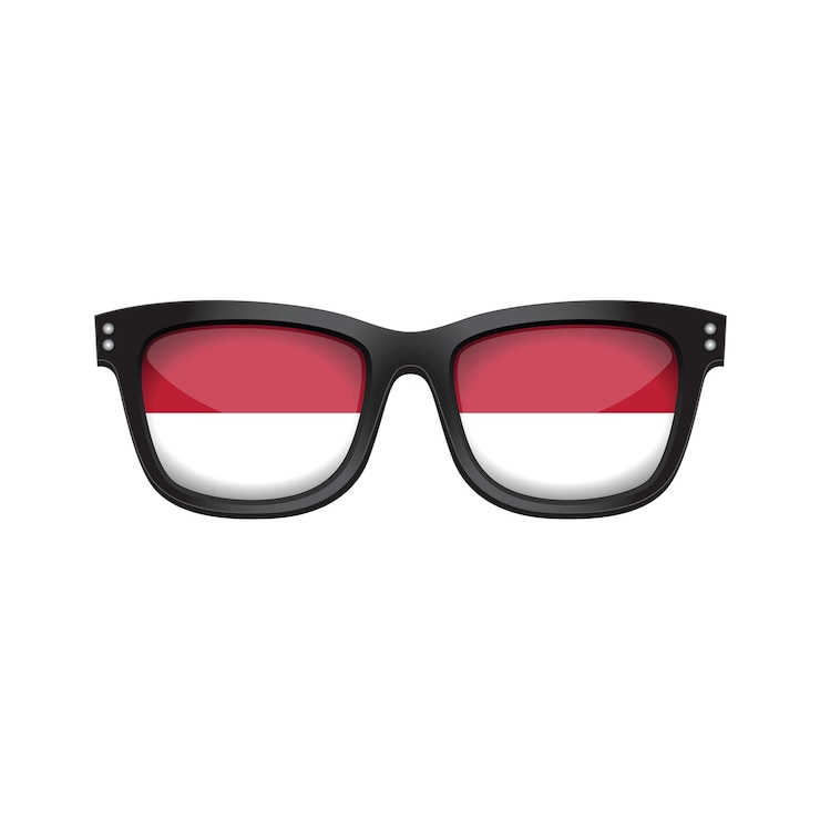Vektör indonesia national flag fashionable sunglasses