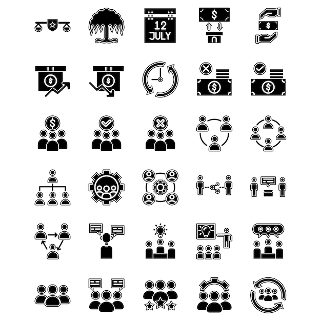 Indonesian Cooperative Day in Glyph Style Icon