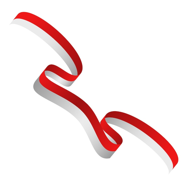 Vektör indonesian flag ribbon decoration