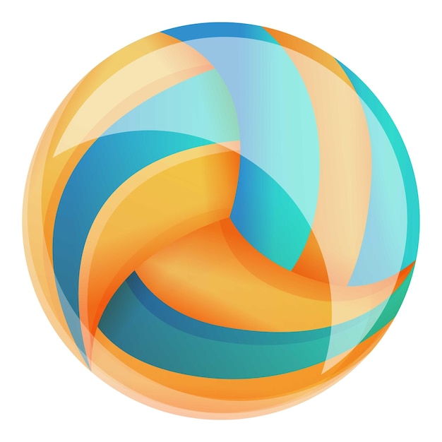 Indoor volleyball ball icon Cartoon of indoor volleyball ball vector icon for web design isolated on white background