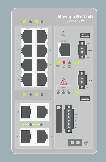 Industrial Manage Switch HUB Vector Flat Design
